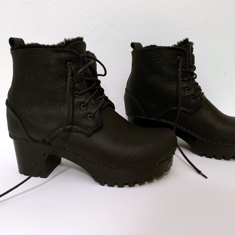 No.6 Lander Shearling Clog Lace-up Boot size 39